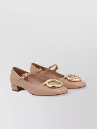 Ferragamo Buckle Round Toe Ballerina Shoes
