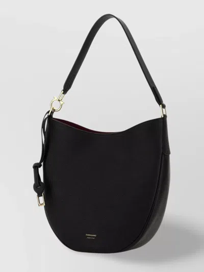 Ferragamo Borsa A Spalla Smile Media In Pelle Nera Donna