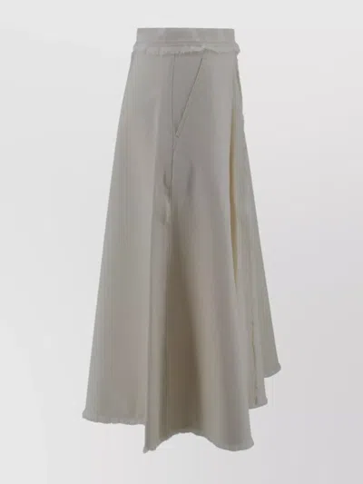 Weekend Max Mara A-line Silhouette Skirt Frayed Hem In Neutral