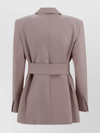 Weekend Max Mara Blazer Belted Waist Notched Lapel In Pink