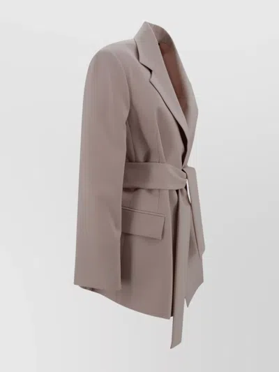 Weekend Max Mara Blazer Belted Waist Notched Lapel In Pink