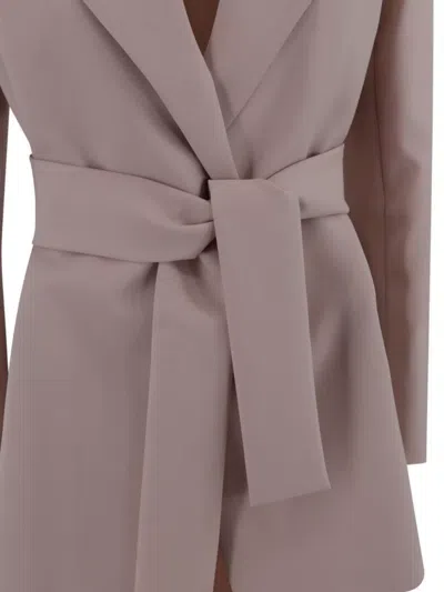 Weekend Max Mara Blazer Belted Waist Notched Lapel In Pink
