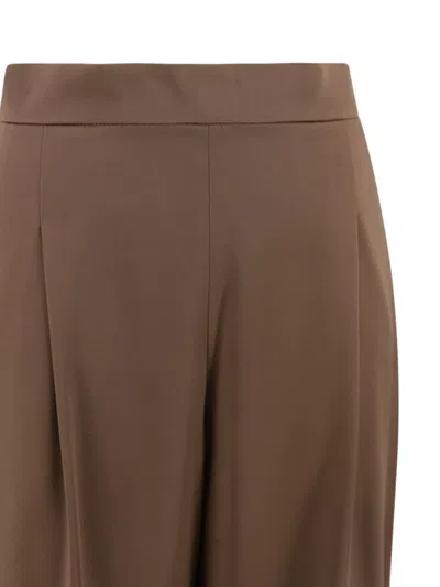 's Max Mara Wide-leg High-rise Pleated Trousers In Brown