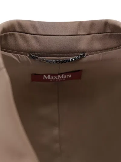 S Max Mara Waist Belted Knitwear Blazer In Brown