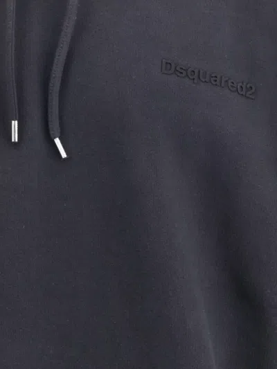 Dsquared2 Hoodie With Adjustable Drawstring Hood In Blue