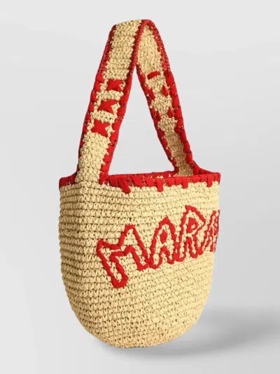 Marni Medium Raffia Tote Bag With Top Handle