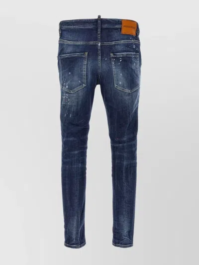 Dsquared2 Skater Jeans Distressed Faded Effect In Blue