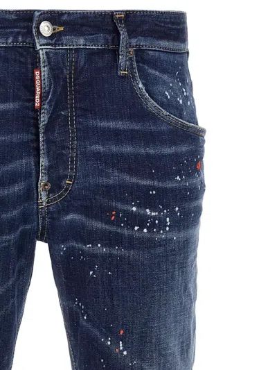Dsquared2 Skater Jeans Distressed Faded Effect In Blue