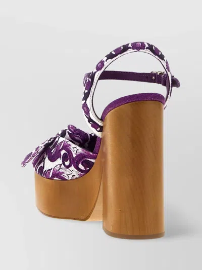 Dolce & Gabbana Platform Sandals With Block Heel And Bow