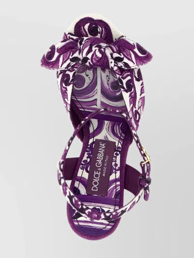 Dolce & Gabbana Platform Sandals With Block Heel And Bow