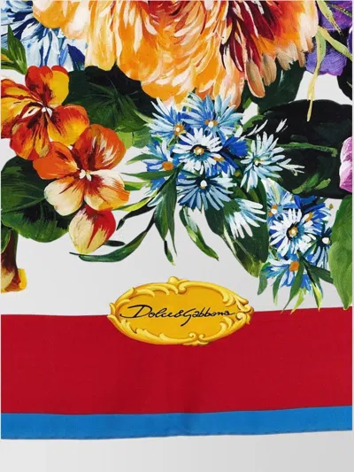 Dolce & Gabbana Square Shape Floral Print Scarf With Bold Border