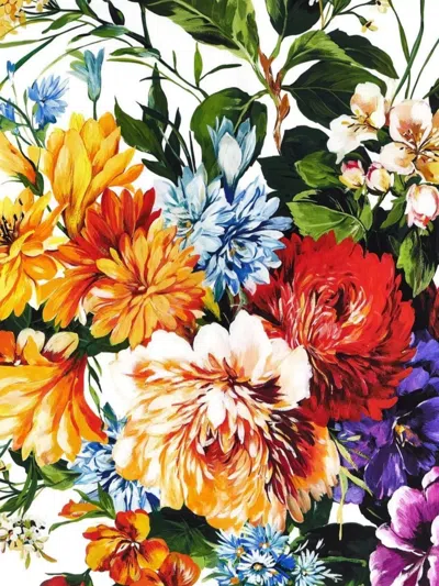 Dolce & Gabbana Square Shape Floral Print Scarf With Bold Border