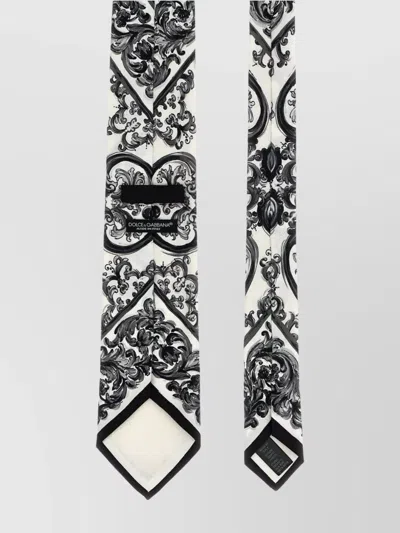 Dolce & Gabbana Maiolica Print Tie In Black
