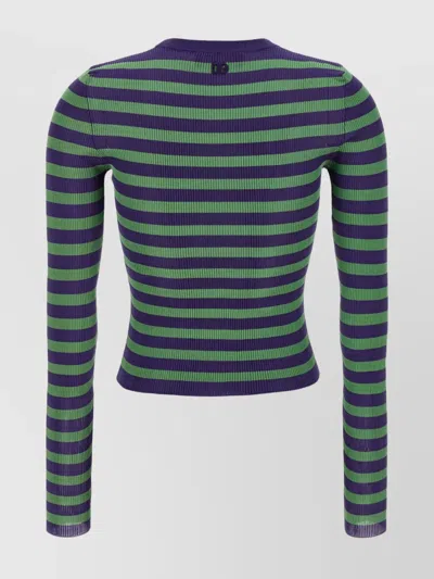 Dolce & Gabbana Striped Viscose Sweater Sweaters And Cardigans Multicolor In Green