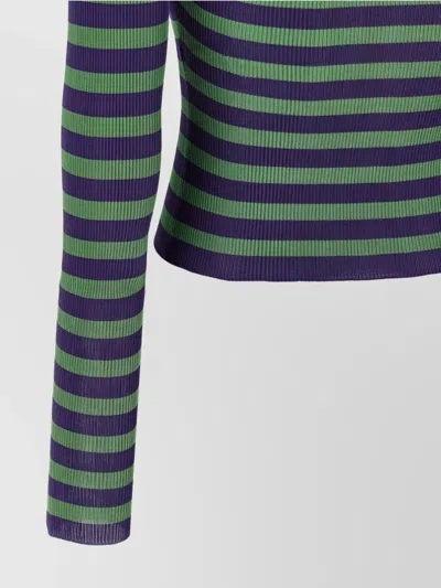 Dolce & Gabbana Striped Viscose Sweater Sweaters And Cardigans Multicolor In Green