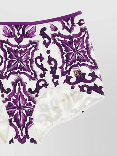Dolce & Gabbana Underwire High-waisted Bikini Adjustable Straps In Purple