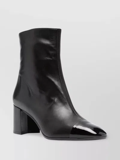 Carel Paris Leather Ankle Boots With Mid Block Heel