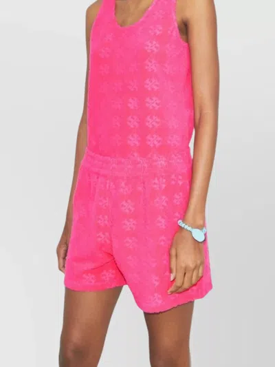 Tory Burch Sleeveless Textured Tank Top In Pink