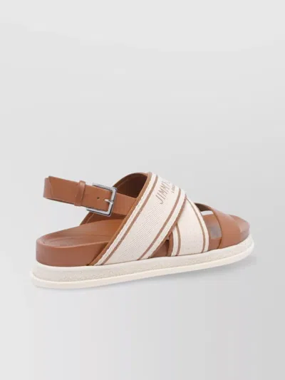 Jimmy Choo Joa Canvas Sandals Flat Sole