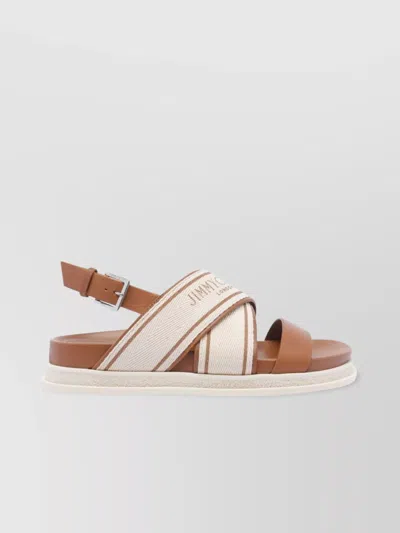 Jimmy Choo Joa Canvas Sandals Flat Sole