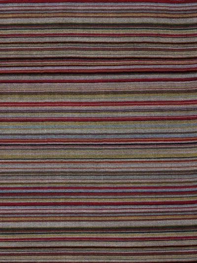 Paul Smith Frayed Edge Striped Pattern Wraparound Scarf