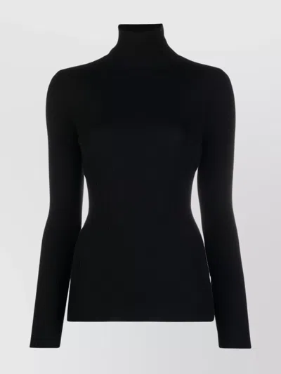 Wolford Ribbed Turtleneck Sweater In Virgin Wool In Black