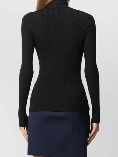 Wolford Ribbed Turtleneck Sweater In Virgin Wool In Black