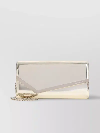 Jimmy Choo Emmie.mif Bag Envelope Gold Metallic Chain