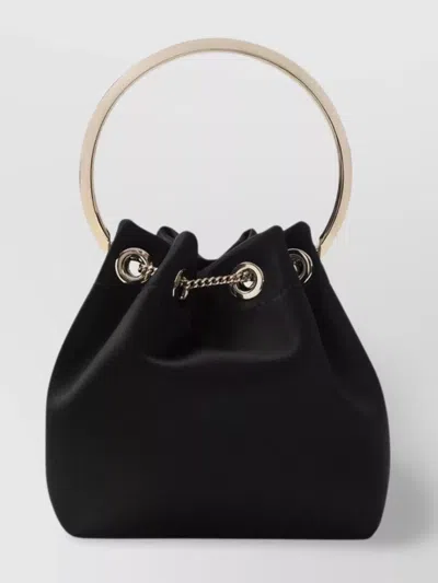 Jimmy Choo Satin Bucket Bag Pearl Detail