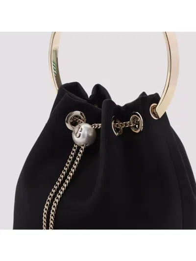 Jimmy Choo Satin Bucket Bag Pearl Detail