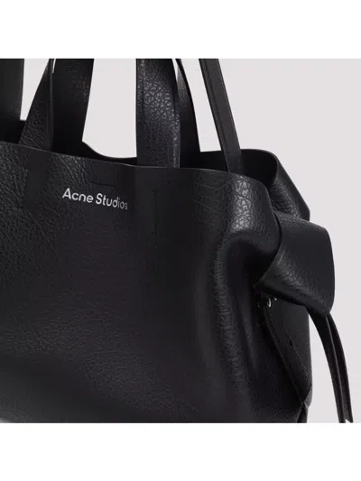Acne Studios Grained Leather Shoulder Bag With Side Knots