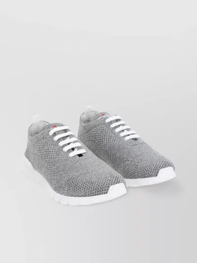 Kiton Fits Low-top Sneakers In Knitted Cashmere In Gray