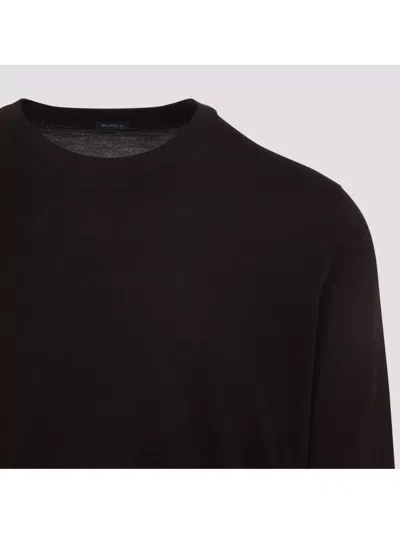 Kiton Cashmere-silk Blend Sweater With Classic Crew Neckline In Brown