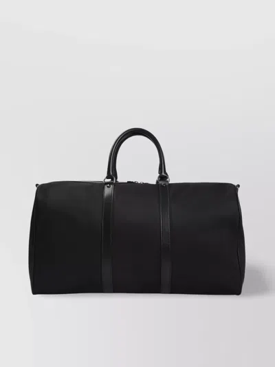 Kiton Nylon Duffle Bag With Leather Inserts