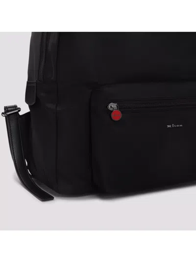 Kiton Nylon Backpack With Signature Stitching