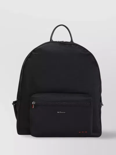Kiton Nylon Backpack With Signature Stitching