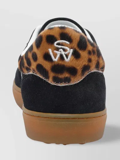 Stuart Weitzman Low Top Sneakers Animalier Detail In Black