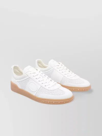 Valentino Garavani Upvillage Low-top Perforated Nappa Leather Sneaker In White