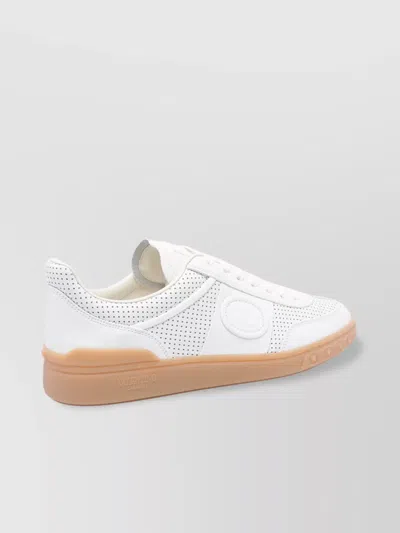 Valentino Garavani Upvillage Low-top Perforated Nappa Leather Sneaker In White