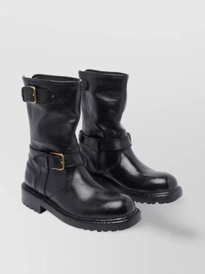Dolce & Gabbana Horseride Leather Mid-calf Boots