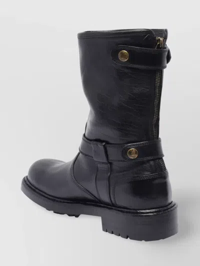 Dolce & Gabbana Horseride Leather Mid-calf Boots