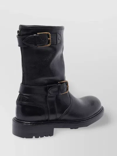 Dolce & Gabbana Horseride Leather Mid-calf Boots