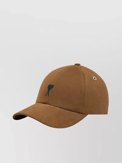 Ami Alexandre Mattiussi Hazelnut Curved Brim Hat With Eyelet Detail
