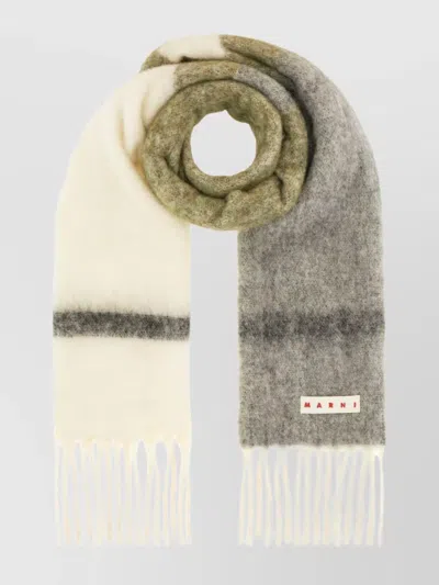 Marni Scarves Block Design Fringe Detail