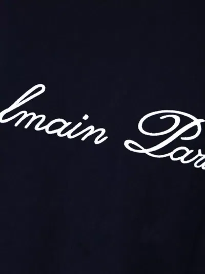 Balmain Crew Neck Short Sleeve T-shirt In Blue