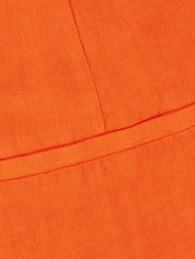 Malo High-waisted Wide Leg Shorts With Button Detail In Orange