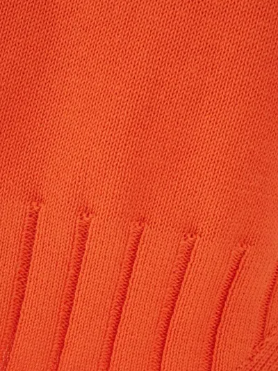 Malo Knitwear Raglan Sleeves Cuffs Ribbed Hem In Orange
