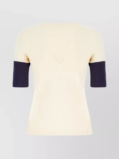 Chloé Logo Embroidered Heavy Cotton Wool T-shirt In Neutral