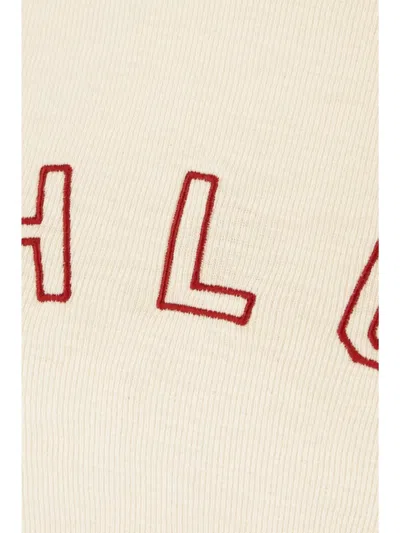 Chloé Logo Embroidered Heavy Cotton Wool T-shirt In Neutral