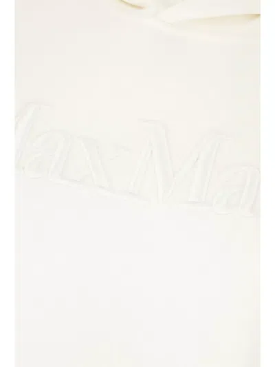 's Max Mara Visiera Logo Jersey Hooded Sweatshirt In White